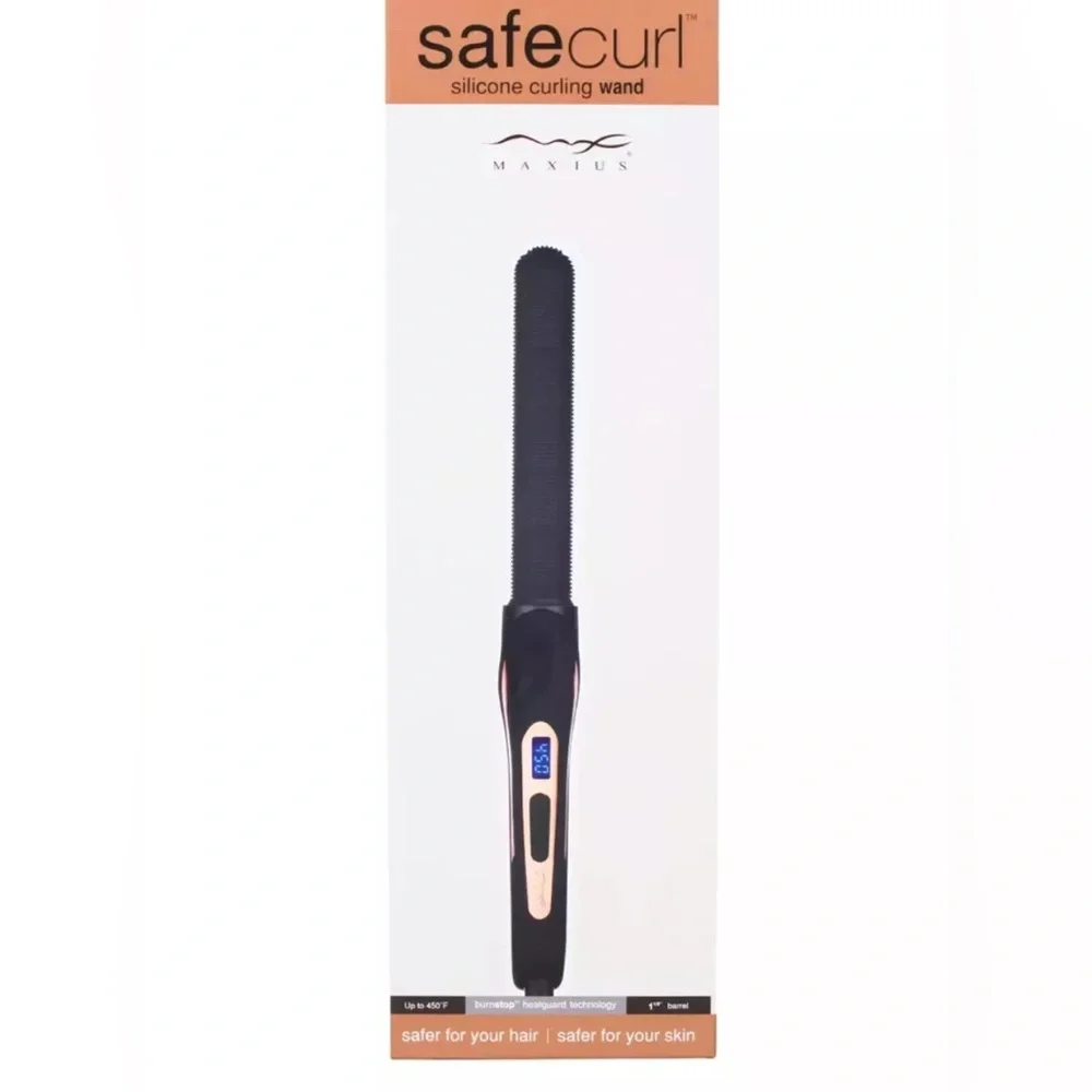 Maxius Safecurl Silicone Curling Wand with Burnstop Heatguard  1 1/8